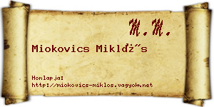 Miokovics Miklós névjegykártya