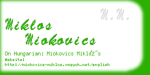 miklos miokovics business card